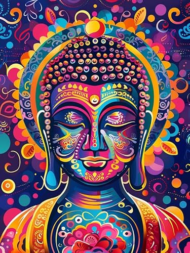 VAIIEYO 5D DIY Diamond Painting Buddha-Statuen, Diamant Painting Bilder Malerei Kits Religion, Malen Nach Zahlen Diamant Home Wand Decor Gemälde Kreuzstich Diamond Dekoration 30x40cm B596 von VAIIEYO