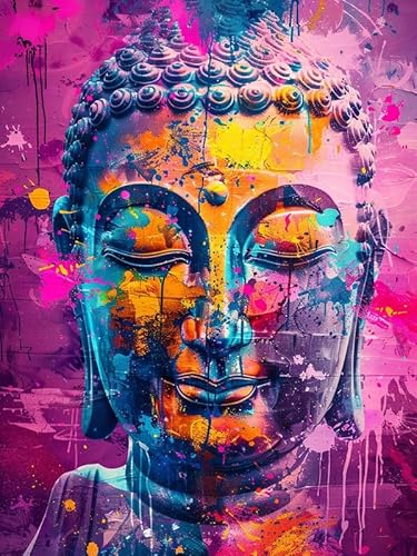 VAIIEYO 5D DIY Diamond Painting Buddha-Statuen, Diamant Painting Bilder Malerei Kits Religion, Malen Nach Zahlen Diamant Home Wand Decor Gemälde Kreuzstich Diamond Dekoration 30x40cm B622 von VAIIEYO