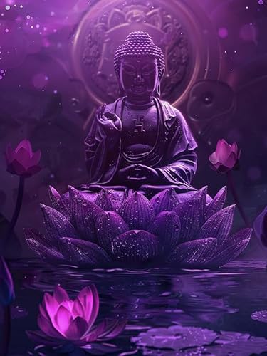 VAIIEYO 5D DIY Diamond Painting Buddha-Statuen, Diamant Painting Bilder Malerei Kits Religion, Malen Nach Zahlen Diamant Home Wand Decor Gemälde Kreuzstich Diamond Dekoration 30x40cm B81 von VAIIEYO