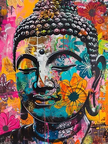 VAIIEYO 5D DIY Diamond Painting Buddha-Statuen, Diamant Painting Bilder Malerei Kits Religion, Malen Nach Zahlen Diamant Home Wand Decor Gemälde Kreuzstich Diamond Dekoration 30x40cm B851 von VAIIEYO