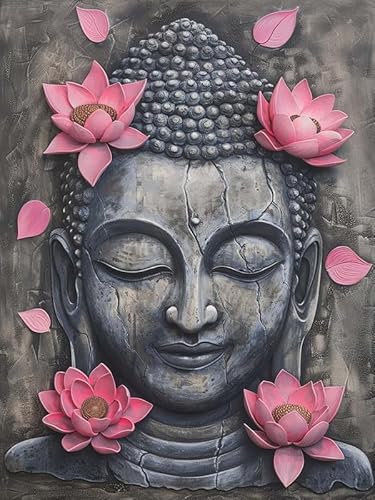 VAIIEYO 5D DIY Diamond Painting Buddha-Statuen, Diamant Painting Bilder Malerei Kits Religion, Malen Nach Zahlen Diamant Home Wand Decor Gemälde Kreuzstich Diamond Dekoration 30x40cm B934 von VAIIEYO