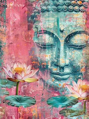 VAIIEYO 5D DIY Diamond Painting Buddha-Statuen, Diamant Painting Bilder Malerei Kits Religion, Malen Nach Zahlen Diamant Home Wand Decor Gemälde Kreuzstich Diamond Dekoration 40x50cm B1066 von VAIIEYO