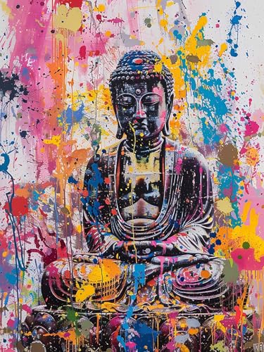 VAIIEYO 5D DIY Diamond Painting Buddha-Statuen, Diamant Painting Bilder Malerei Kits Religion, Malen Nach Zahlen Diamant Home Wand Decor Gemälde Kreuzstich Diamond Dekoration 40x50cm B1145 von VAIIEYO