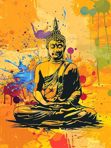 VAIIEYO 5D DIY Diamond Painting Buddha-Statuen, Diamant Painting Bilder Malerei Kits Religion, Malen Nach Zahlen Diamant Home Wand Decor Gemälde Kreuzstich Diamond Dekoration 40x50cm B1325 von VAIIEYO