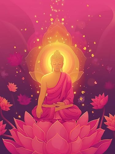 VAIIEYO 5D DIY Diamond Painting Buddha-Statuen, Diamant Painting Bilder Malerei Kits Religion, Malen Nach Zahlen Diamant Home Wand Decor Gemälde Kreuzstich Diamond Dekoration 40x50cm B133 von VAIIEYO