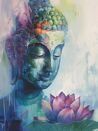 VAIIEYO 5D DIY Diamond Painting Buddha-Statuen, Diamant Painting Bilder Malerei Kits Religion, Malen Nach Zahlen Diamant Home Wand Decor Gemälde Kreuzstich Diamond Dekoration 40x50cm B1369 von VAIIEYO