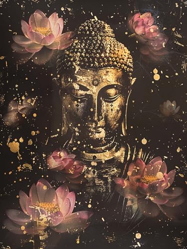 VAIIEYO 5D DIY Diamond Painting Buddha-Statuen, Diamant Painting Bilder Malerei Kits Religion, Malen Nach Zahlen Diamant Home Wand Decor Gemälde Kreuzstich Diamond Dekoration 40x50cm B1436 von VAIIEYO