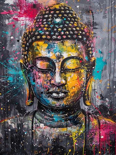 VAIIEYO 5D DIY Diamond Painting Buddha-Statuen, Diamant Painting Bilder Malerei Kits Religion, Malen Nach Zahlen Diamant Home Wand Decor Gemälde Kreuzstich Diamond Dekoration 40x50cm B1459 von VAIIEYO