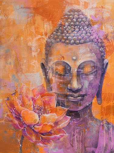 VAIIEYO 5D DIY Diamond Painting Buddha-Statuen, Diamant Painting Bilder Malerei Kits Religion, Malen Nach Zahlen Diamant Home Wand Decor Gemälde Kreuzstich Diamond Dekoration 40x50cm B289 von VAIIEYO