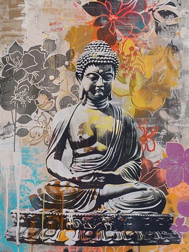 VAIIEYO 5D DIY Diamond Painting Buddha-Statuen, Diamant Painting Bilder Malerei Kits Religion, Malen Nach Zahlen Diamant Home Wand Decor Gemälde Kreuzstich Diamond Dekoration 40x50cm B57 von VAIIEYO