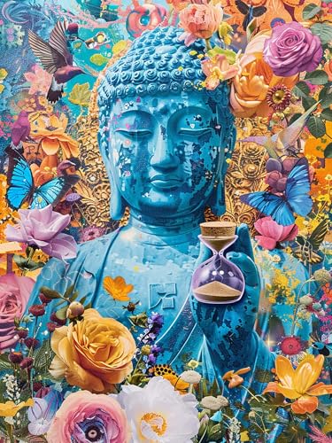 VAIIEYO 5D DIY Diamond Painting Buddha-Statuen, Diamant Painting Bilder Malerei Kits Religion, Malen Nach Zahlen Diamant Home Wand Decor Gemälde Kreuzstich Diamond Dekoration 40x50cm B766 von VAIIEYO