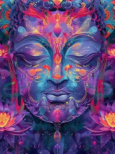 VAIIEYO 5D DIY Diamond Painting Buddha-Statuen, Diamant Painting Bilder Malerei Kits Religion, Malen Nach Zahlen Diamant Home Wand Decor Gemälde Kreuzstich Diamond Dekoration 40x50cm B829 von VAIIEYO