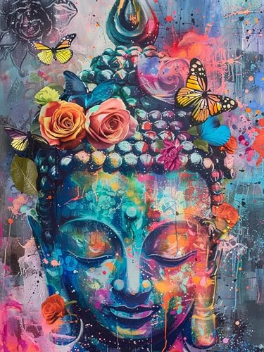 VAIIEYO 5D DIY Diamond Painting Buddha-Statuen, Diamant Painting Bilder Malerei Kits Religion, Malen Nach Zahlen Diamant Home Wand Decor Gemälde Kreuzstich Diamond Dekoration 40x50cm B912 von VAIIEYO