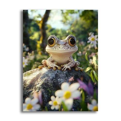 VAIIEYO 5D DIY Diamond Painting Frosch, Diamant Painting Bilder Malerei Kits Tier, Malen Nach Zahlen Diamant Home Wand Decor Gemälde Kreuzstich Diamond Dekoration 30x40 cm-651 von VAIIEYO