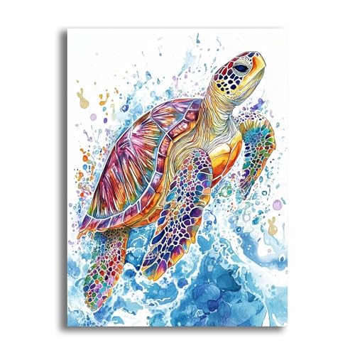 VAIIEYO 5D DIY Diamond Painting Schildkröte, Diamant Painting Bilder Malerei Kits Tier, Malen Nach Zahlen Diamant Home Wand Decor Gemälde Kreuzstich Diamond Dekoration 30x40 cm-1 von VAIIEYO