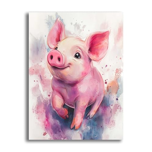 VAIIEYO 5D DIY Diamond Painting Schwein, Diamant Painting Bilder Malerei Kits Tier, Malen Nach Zahlen Diamant Home Wand Decor Gemälde Kreuzstich Diamond Dekoration 30x40 cm-656 von VAIIEYO