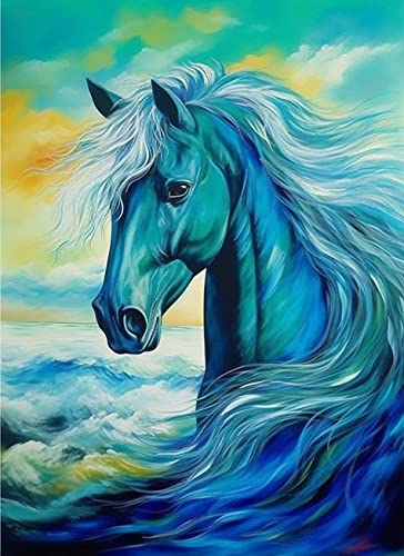 VAIIEYO DIY 5D Diamond Painting Pferd, Diamant Painting Bilder Malerei Kits Tier, Malen Nach Zahlen Diamant Home Wand Decor Gemälde Kreuzstich Diamond Dekoration 30x40 cm von VAIIEYO