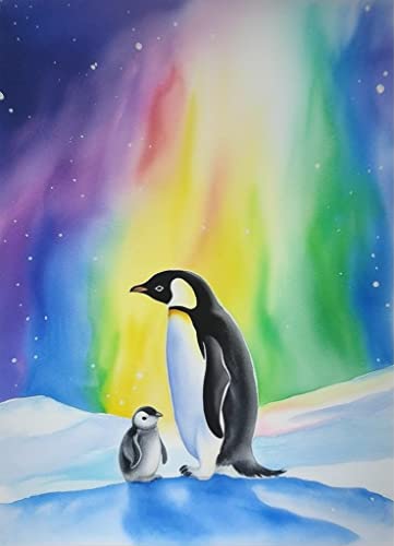 VAIIEYO DIY 5D Diamond Painting Pinguin, Diamant Painting Bilder Malerei Kits Tier, Malen Nach Zahlen Diamant Home Wand Decor Gemälde Kreuzstich Diamond Dekoration 30x40 cm von VAIIEYO