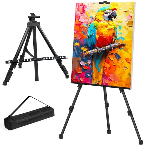 VAIIGO Easel Stand for Painting Wedding Sign Poster Easel Display Folding Art Easel Adjustable 153cm Tabletop Floor Metal Easel Tripod Easel for Wedding Painting Shower Sign Easel Stand(1Pack, Black) von VAIIGO