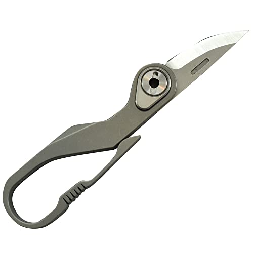 VAKON - Messer mit Titan-Grif als Schlüsselanhänger, Minimesser, Taschenmesser klein, Faltmesser Outdoor aus Titanium EDC, Klappmesser für Schlüsselring von VAKON SALON