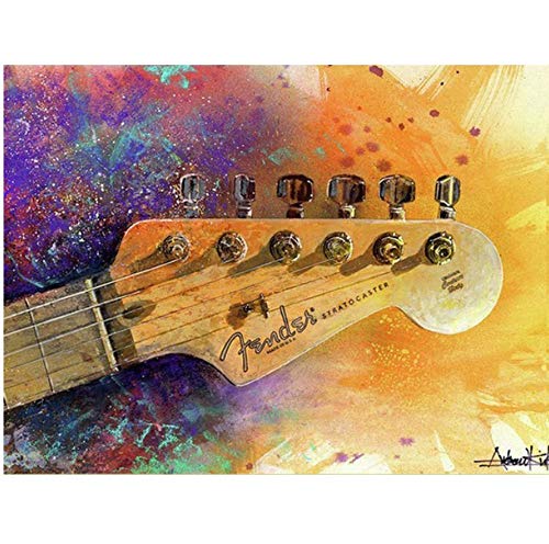 VAKUUM 5D DIY Diamond Painting Bunte Gitarre D Diamond Painting Runde Strass Diamond Painting Stickerei Cartoon, Rahmenlos30*40CM von VAKUUM