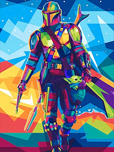 VAKUUM Diamond Painting Kits for Adults 5D Mandalorian Diamond Art DIY Cross Stitch Kit for Beginners with Pattern Home Decor 50 * 60cm5D298m von VAKUUM