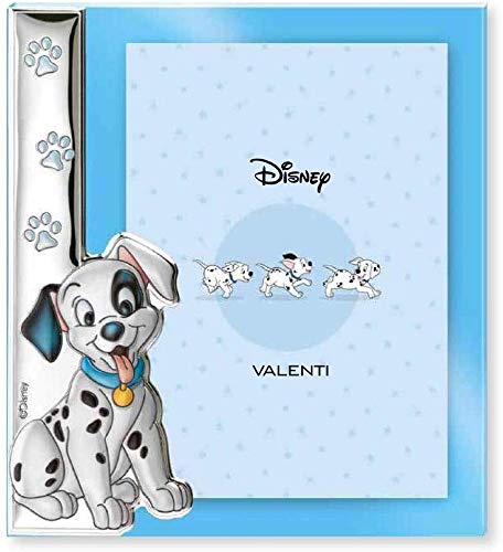 VALENTI & CO. Disney Baby La Carica dei 101 Bilderrahmen aus Silber für Tisch oder Nachttisch mit 3D-Details Dalmatiner Hund Lucky für Kinderzimmer, Geschenkidee für Taufe oder Geburtstag von VALENTI & CO.