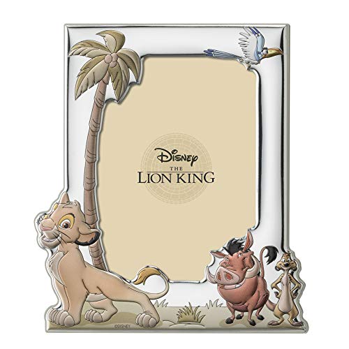 VALENTI & CO. Disney Baby – Der König der Löwen – Bilderrahmen aus Silber mit bunten Details für Tisch oder Nachttisch für das Kinderzimmer perfekt als Geschenkidee zur Taufe oder zum Geburtstag von VALENTI & CO.