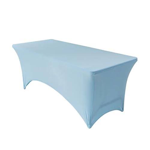 VALGRE Stretch-Spandex-Tischdecke, maßgeschneiderte Tischdecken for rechteckige Tische mit 4/6/8 Fuß, Schwarze Tischdecken for Partys zu Hause(Sky Blue,183x76x76cm 6FT) von VALGRE