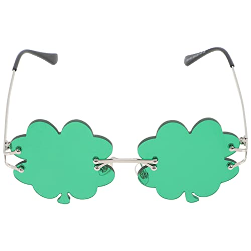 VALICLUD 1 Paar Irische Brille Patricks Day Kleeblattbrille Randlos Farbige Brille Patricks Day Brillen Kleeblatt-sonnenbrille Geschenke Fräulein Vierblättriges Kleeblatt Kleidung Legierung von VALICLUD