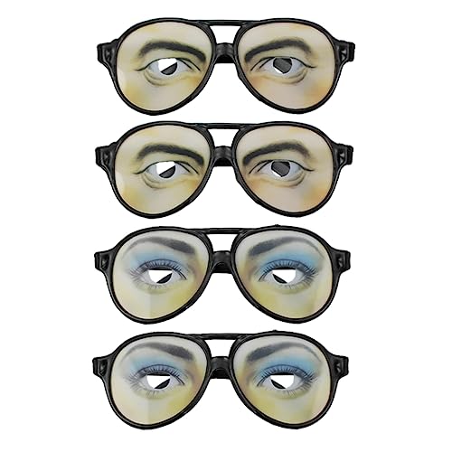 VALICLUD 1 Satz 4 Stk Augen-Party-Brille modische Brille Streich-Brillen- klebrige Brille schnapsgläser faschingsbrille brillenlupe Brille mit Augenmuster Plastikbrille von VALICLUD