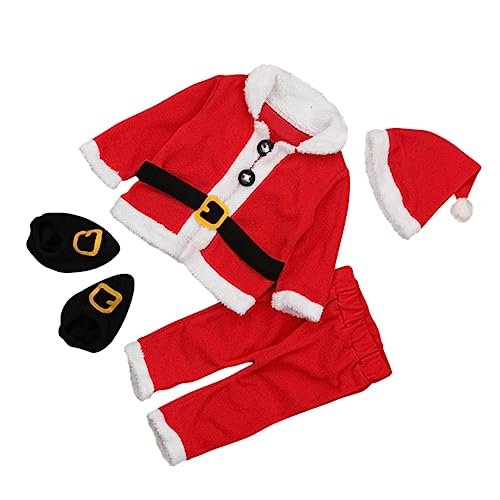 VALICLUD 1 Satz Weihnachtsmantel Outfits Für Neugeborene Jungen Wintermäntel Babykostüme Winterplüsch Tops -outfits Weihnachts-babyschuhe Langarmshirts -fleece-tops Rot Plüschstoffe von VALICLUD