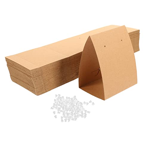 VALICLUD 100 Stück Ohrring-Verpackungskarten, Blanko-Papierkarten, Schmuckkarten, Ohrringe, Aufbewahrungskarten, Halsketten, Blanko-Karten, Vitrine, DIY-Ohrringkarte, Blanko-Karten, Kraftpapier von VALICLUD