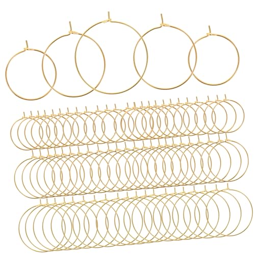 VALICLUD 150 Stück Word Nine Ohrringe Perlen Schmuck Ohrring Herstellung Kit Schmuckherstellung Creolen DIY Ohrringe Creolen Verbinder Kreis Ohrringe DIY Kreolen Galvanisiertes Eisen Golden von VALICLUD