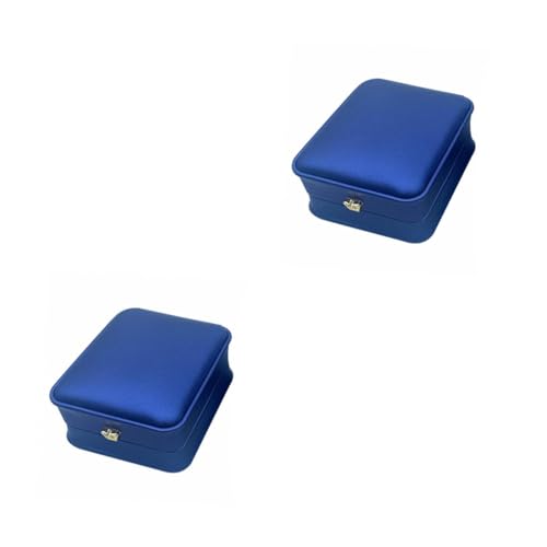 VALICLUD 2 Stk Schmuck-anhänger-box Halskette Ringe Träger Plüsch Mehrzweck-schmuckkästchen Mehrere Doppelt Perlenring Reise Schmuckschatullen Edelstein Trendy Stift Verbundwerkstoff Blue von VALICLUD