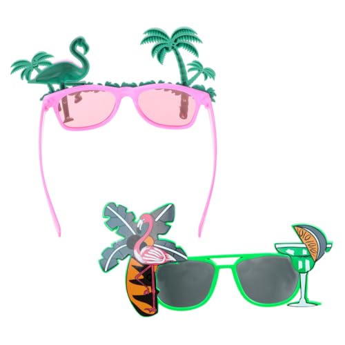 VALICLUD 2 Stück Flamingo-Brille hochzeit deko sommer dekoration Lustige Brillen Lustige Foto-Requisiten Flamingos tropische Partygeschenke Luau Partybrille Luau-Party- Plastik von VALICLUD