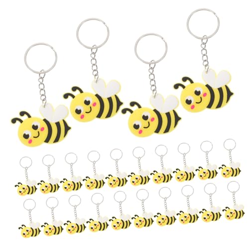 VALICLUD 24St Biene Schlüsselanhänger Honig Bienenstock Schlüsselanhänger fob bienen bienen zubehör Schlüsselbund charm anhänger Schlüsselanhänger aus Metall mit Cartoon-Biene PVC von VALICLUD