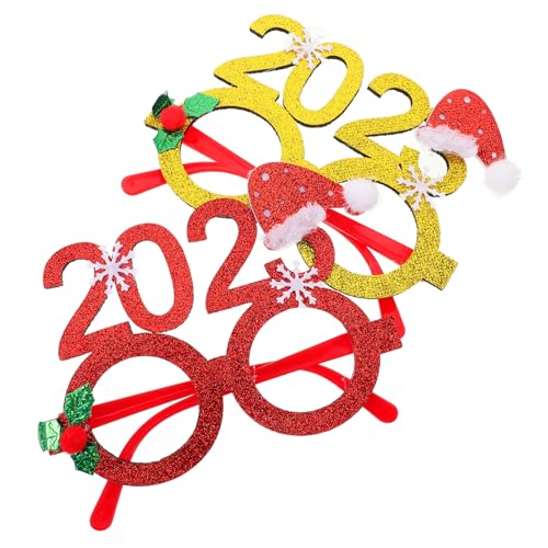 VALICLUD 2pcs Weihnachten Gläser Party 2025 Gläser Rahmen Weihnachten Zubehör Weihnachten Brillen Prop von VALICLUD