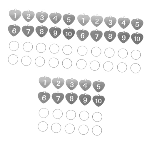 VALICLUD 3 Sätze Hausnummerntafeln Nummerierte Schlüsselbänder Gürtel Weiße Buchstaben Schlüsselanhänger Mit Etiketten Karabiner Nummern Schlüsselanhänger 10 Stück * 3 von VALICLUD