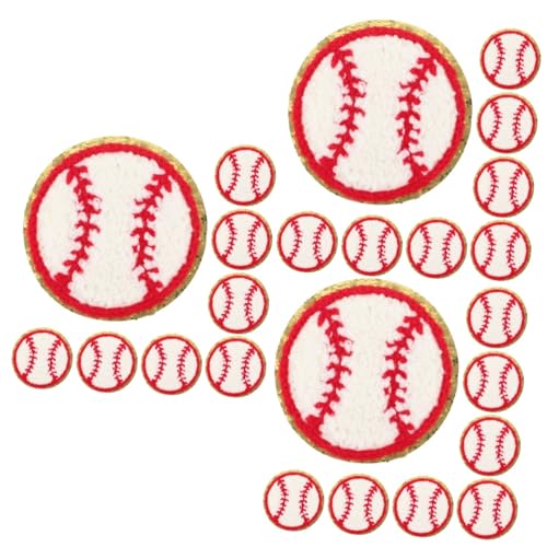 VALICLUD 3 Sätze Stoffaufnäher Mit Baseball-muster Baseball-aufnäher Für Den Haushalt Kompakte Baseball-patches Zarte Fellflecken Dekorative Baseball-patches Handtuchleine 15 Stück * 3 von VALICLUD