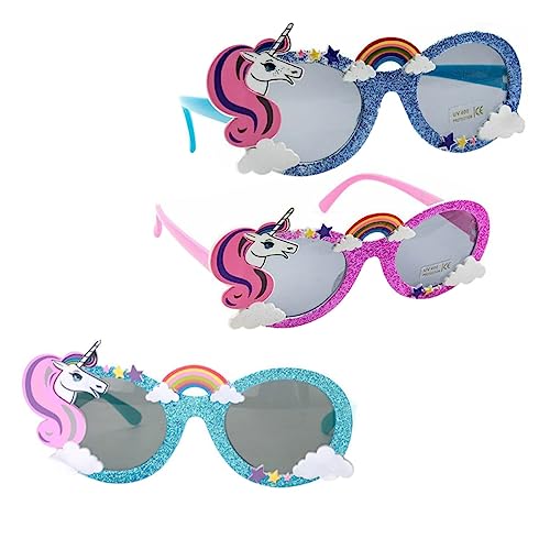 VALICLUD 3 Stück Partybrille lustige Dekorationen farbige dritte Kinderbrille ferngläser kinderferngläser schnapsgläser Glas verkleiden Cartoon-Brille von VALICLUD