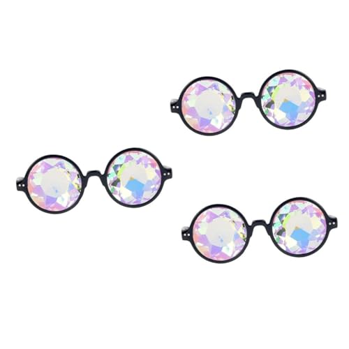 VALICLUD 3St Beugungsgläser Kaleidoskop-Rave-Brille trippige Brille fraktale Brille glasswear Trinkgläser regenbogengläser prismenbrille Sonnenbrille schnapsgläser Kaleidoskop-Brille von VALICLUD