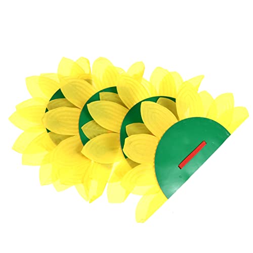 VALICLUD 4 Stück Handgemachte Der Sonnenblume Punkt Erdbeerkuchen Dekorationen Blumen Girlande Tiki Glücklich Erdbeer-dekorationen Party Yellow Umweltfreundliches Plastikpapier von VALICLUD