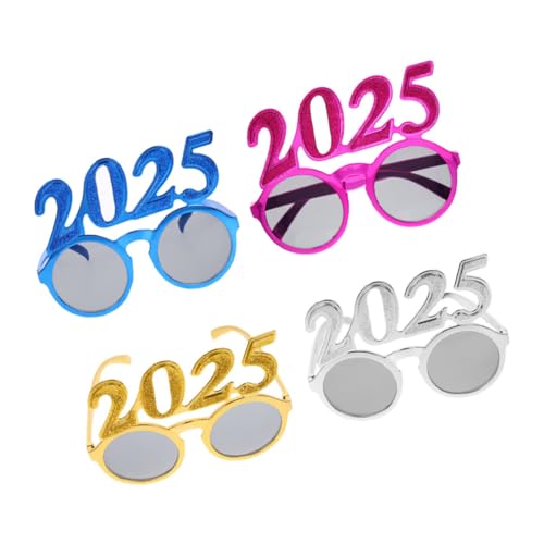 VALICLUD 4 Stück digitale Brillen Happy New Year Brille Neujahr Galssrs Neujahr Sonnenbrille 2025 Abschlussbrille Silvester Party Supplies Happy New Year Brillen Neujahrsprodukte von VALICLUD