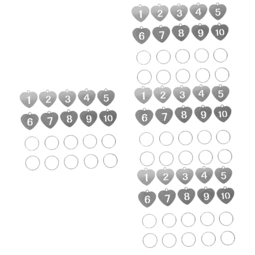 VALICLUD 40 Stk Nummernschild Schlüsselanhänger mit Etiketten ID-Schlüssel-Tags Anzahl ID-Tags Schlüsselbund silber Schlüsselringe Schlüsselanhänger aus Metall Zahlenkarten Stahl von VALICLUD