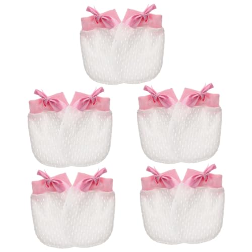 VALICLUD 5 Paare -mesh-handschuhe Fäustlinge Für Kleinkinder Atmungsaktive Babyfäustlinge Fäustlinge Für Neugeborene Säuglingsfäustlinge Kein Kratzer -mädchen-fäustlinge Rosa Nylon von VALICLUD