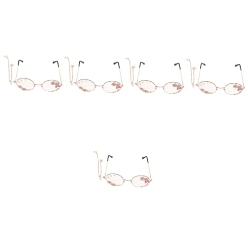 VALICLUD 5 Stück Gothic Schleife Runde Brille Valentinstag Brille Valentinstag Brille Sonnenbrille Kawaii Brille Party Sonnenbrille Niedliche Brille Ästhetische Brille Erwachsene Brillen Metall von VALICLUD