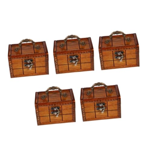 VALICLUD 5St Aufbewahrungsbox für Retro-Schmuck Holz Schmuckbox Kreative Schmuck Organizer Löffel Gestell Löffel Kalenderplaner Körbe aufbewahrungsboxen kommode Schatzkiste Mini-Schatztruhe von VALICLUD