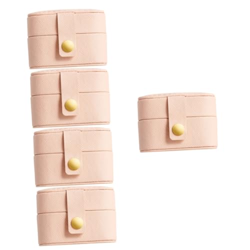 VALICLUD 5er-packung Schmuckkästchen Ringboxen Reisen Mini Klein Schmuckhalter Reise Schmuckschatulle Leder Rosa VALICLUD 5er-packung Schmuckkästchen Ringboxen Reisen Mini Klein Schmuckhalter Reise Schmuckschatulle Leder Rosa von VALICLUD