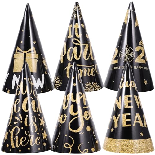 VALICLUD 6 Stück Neujahrs-Partyhüte Für Kinder Und Erwachsene Dekorative Papier-Partyhüte Für Das Neue Jahr 2024 Partyzubehör Feier von VALICLUD
